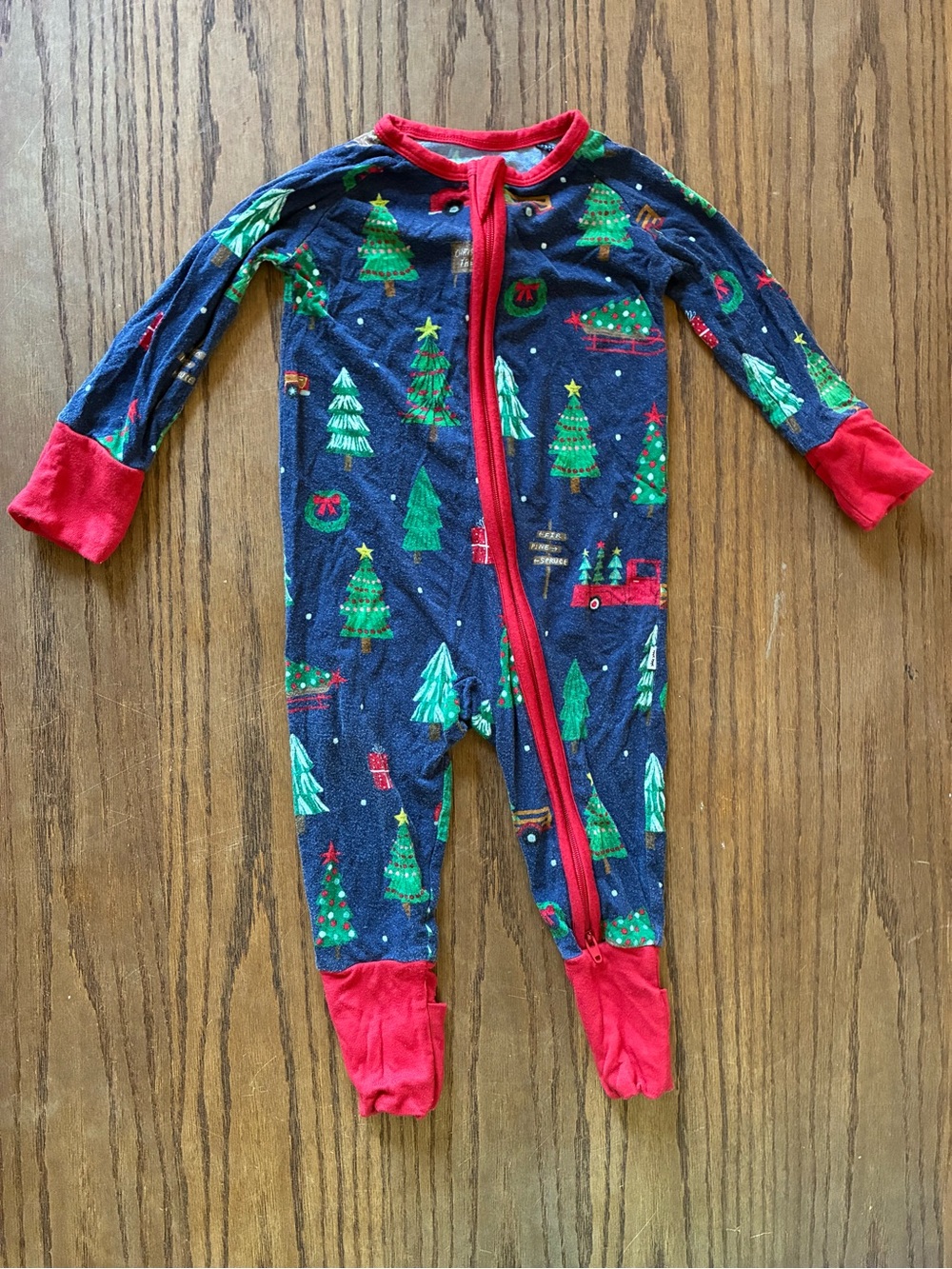 Little Sleepies Christmas Tree Bamboo Zippy - 3-6M